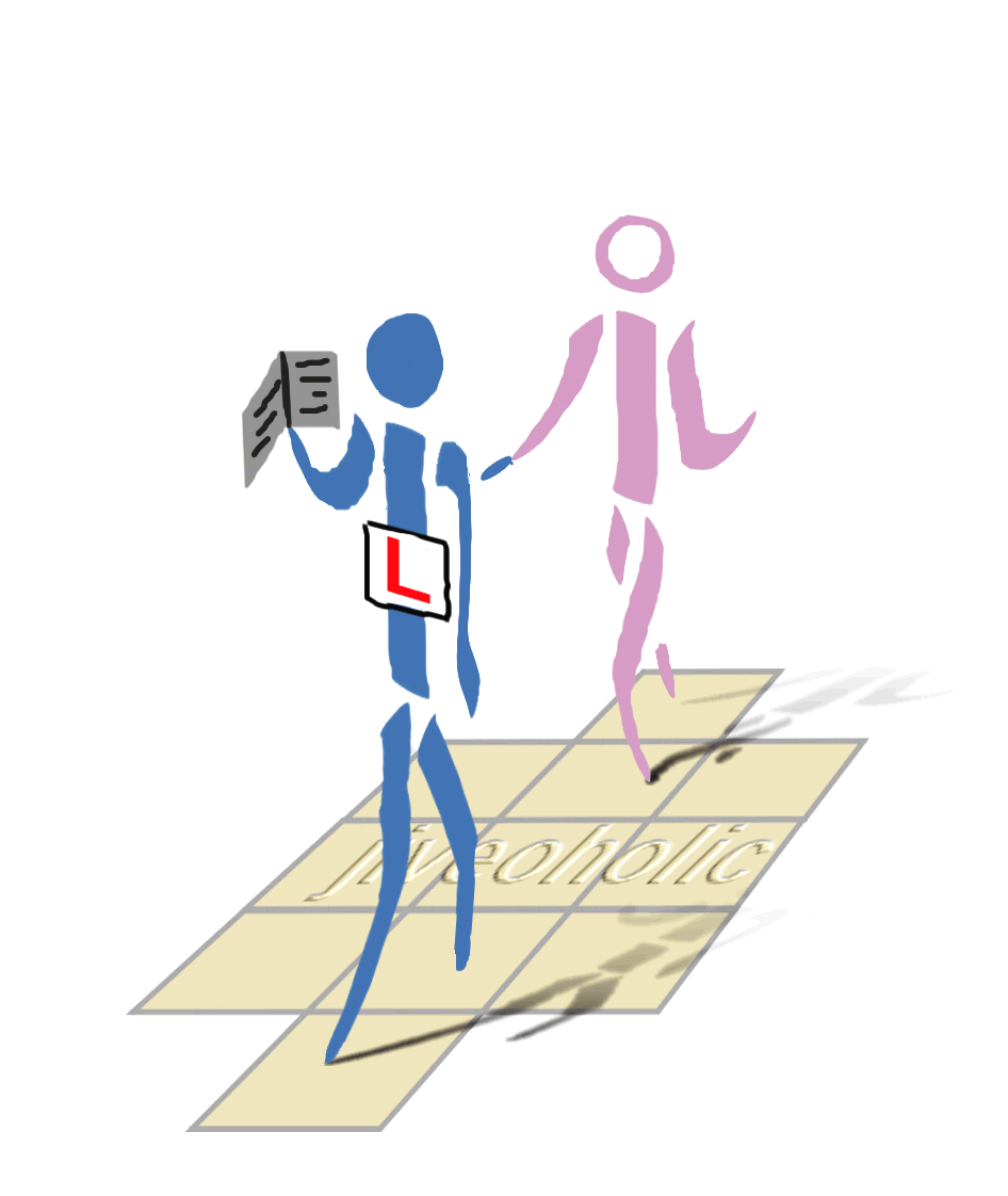 picture of learner with L on his back